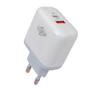 Зарядка для телефона LP 45W (Type-C+USB) QC + кабель (Type-C to Type-C) 45WCH LP30321 фото