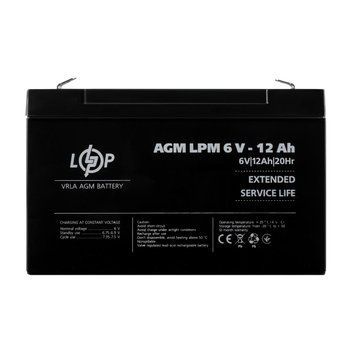 Акумулятор AGM LPM 6V - 12 Ah LP4159 фото