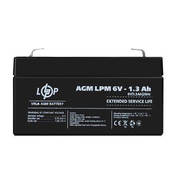 Акумулятор AGM LPM 6V - 1.3 Ah LP4157 фото