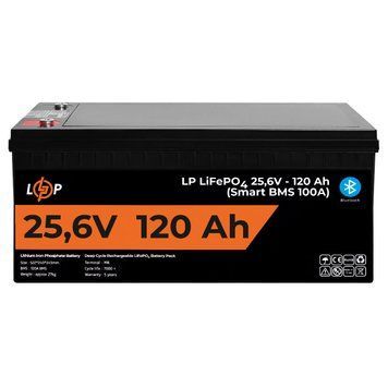 Акумулятор LP LiFePO4 25,6V - 120 Ah (3072Wh) (Smart BMS 100А) з BT пластик для ДБЖ LP22424 фото