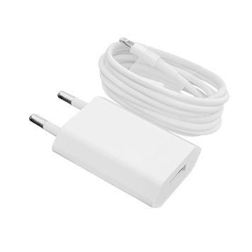 Зарядний пристрій + кабель Lightning LP АС-005 USB 5V 1A ОЕМ White LP5191 фото