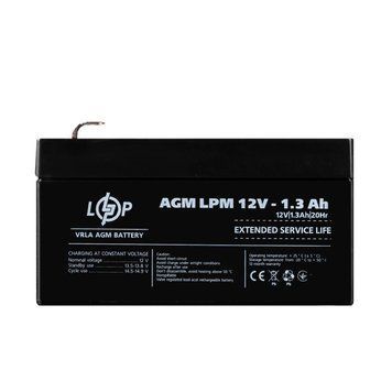 Розпродаж (4131) Акумулятор AGM LPM 12V - 1,3 Ah (11-2024) LP41108 фото
