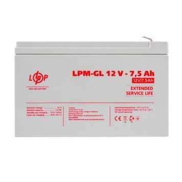 Розпродаж Акумулятор гелевий LPM-GL 12V - 7.5 Ah LP40555 фото