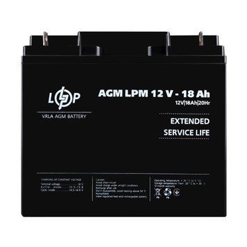 Розпродаж Акумулятор AGM LPM 12V - 18 Ah LP40801 фото
