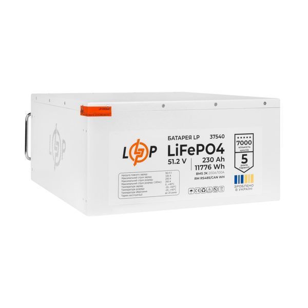 Аккумулятор LP LiFePO4 51,2V - 230 Ah (11776Wh) (BMS JK 200A/100А) RM RS485/CAN WH LP37540 фото