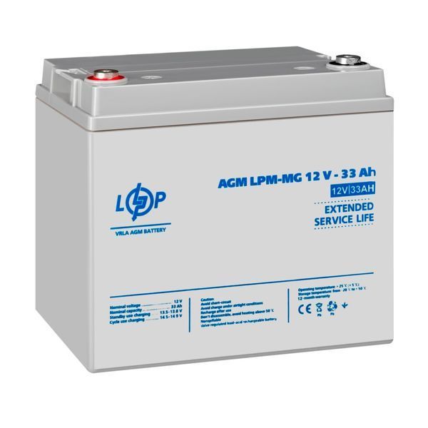 Розпродаж (6558) Акумулятор мультигелевий AGM LPM-MG 12V - 33 Ah 09/2023 LP38846 фото
