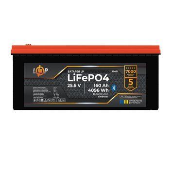 Акумулятор LP LiFePO4 25,6V - 160 Ah (4096Wh) (BMS 160A/80А) пластик Smart BT LP40461 фото