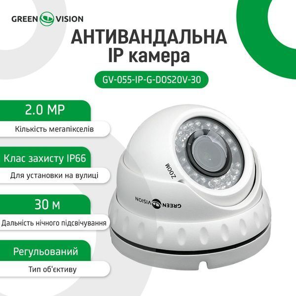 Антивандальна IP камера GV-055-IP-G-DOS20V-30 LP4941 фото