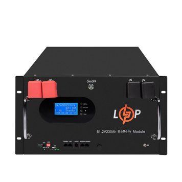 Акумулятор LP LiFePO4 48V (51,2V) - 230 Ah (11776Wh) (Smart BMS 200A) з LCD RM RS485/CAN LP20331 фото