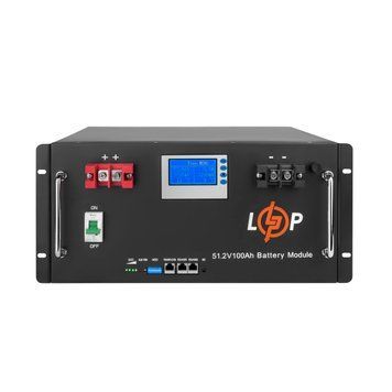 Акумулятор LP LiFePO4 48V (51,2V) - 100 Ah (5120Wh) (Smart BMS 100A) з LCD RM LP20330 фото