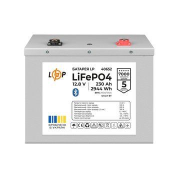 Акумулятор LP LiFePO4 12,8V - 230 Ah (2944Wh) (BMS 200A/100А) Метал Smart BT LP40652 фото