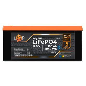 Акумулятор LP LiFePO4 12,8V - 160 Ah (2048Wh) (BMS 160A/80А) пластик Smart BT LP30999 фото