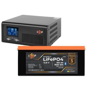 Комплект резервного живлення LogicPower ДБЖ 600W + літієва (LiFePO4) батарея 1920 Wh LP40318 фото