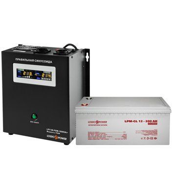 Комплект резервного живлення для котла і теплої підлоги LP (LogicPower) ДБЖ + гелева батарея (UPS W1000VA + АКБ GL 2400W) LP5869 фото