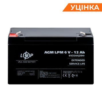 Розпродаж (4159) Акумулятор AGM LPM 6V - 12 Ah (11-2023) LP38555 фото