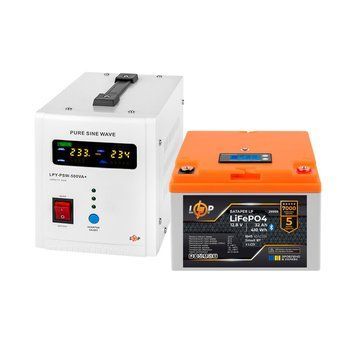 Комплект резервного живлення LP(LogicPower) ДБЖ + літієва (LiFePO4) батарея (UPS В500 + АКБ LiFePO4 410W) LP37437 фото