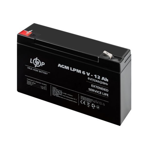 Аккумулятор AGM LPM 6V - 12 Ah LP40138 фото