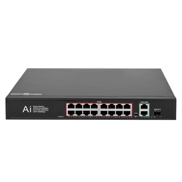 Комутатор мережевий POE GV-010-D-16+2 PG+1 SFP LP11693 фото